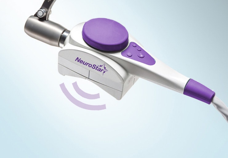 NeuroStar TMS coil emitting focused magnetic pulse waves