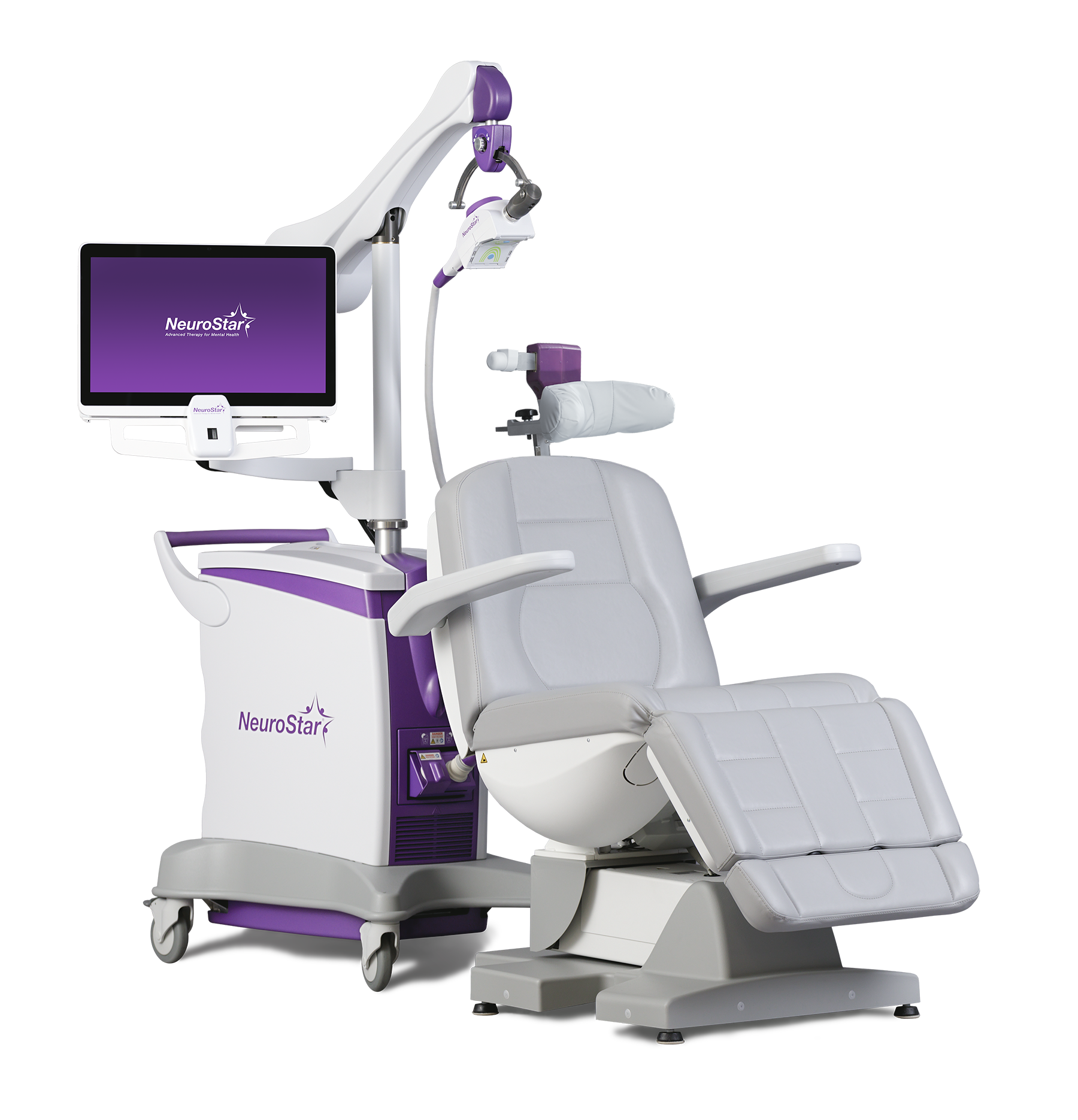 NeuroStar TMS system angled view showing full treatment setup